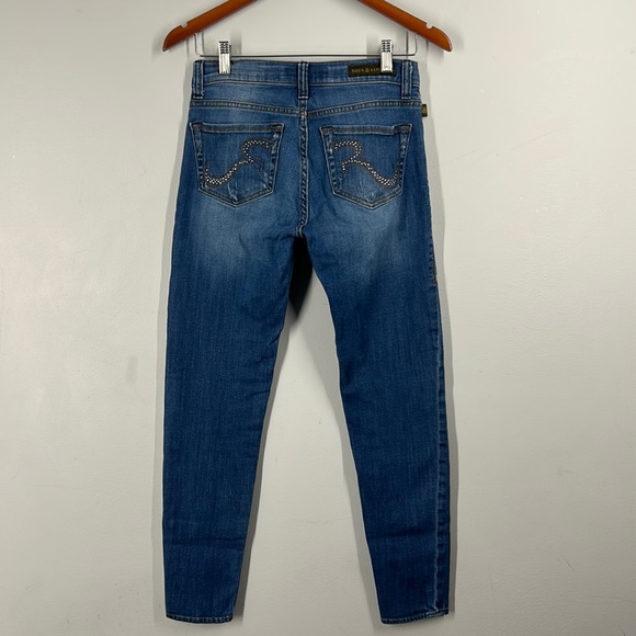 Rock & Republic Banshee Sequin Distressed Mid Rise Women’s Jeans Size 4 Blue - Picture 6 of 8